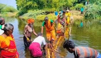 மரக்கட்டைகளை வைத்து தற்காலிக பாலம் - அதிகாரிகளின் அலட்சியத்தால் ஊர்மக்கள் எடுத்த முடிவு 