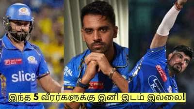 கட்டம் கட்டிய மும்பை இந்தியன்ஸ்! இந்த 5 வீரர்களுக்கு இனி இடம் இல்லை!