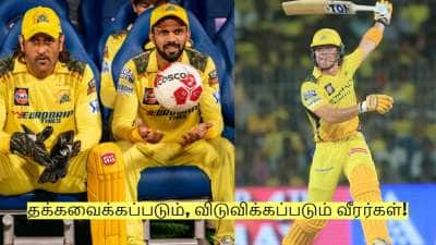 சிஎஸ்கே அணியில் தக்கவைக்கப்படும், விடுவிக்கப்படும் வீரர்கள்! முழு விவரம்!