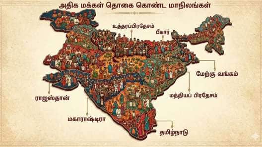 இந்தியாவில் அதிக மக்கள் தொகை கொண்ட 7 மாநிலங்கள்.. தமிழ்நாடு எந்த இடம்? 