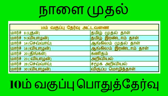 10ம் வகுப்பு பொதுத்தேர்வு: தமிழகம். புதுச்சேரியில் நாளை துவக்கம்