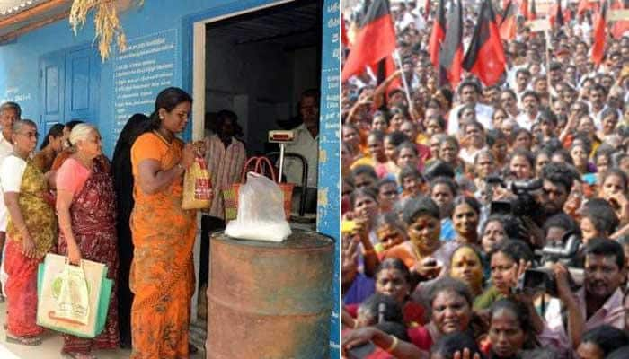 சர்க்கரை விலை உயர்வு - திமுக, காங்கிரஸ் ஆர்ப்பாட்டம்