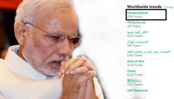 #GoBackModi : உலக அளவில் டிரெண்டான மோடி!!