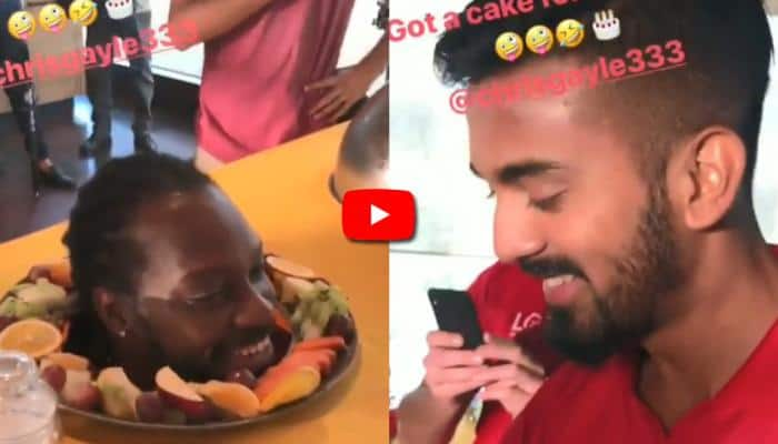 Video: KL  ராகுல் பிறந்தநாளில் Cake-காக மாறிய Chris Gayle! title=