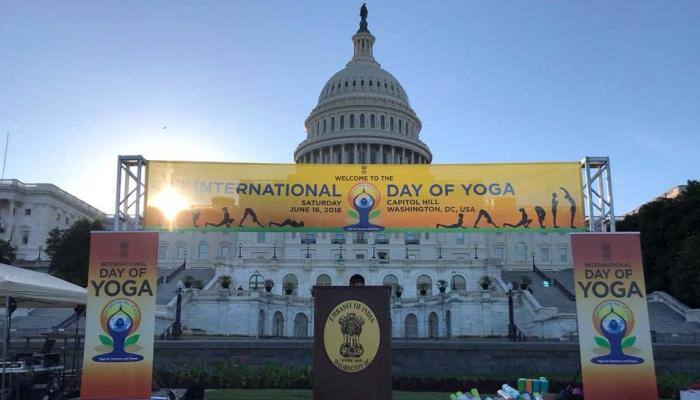 அமெரிக்காவில் தொடங்கியது சர்வதேச யோகா தினம்! அமெரிக்காவில் தொடங்கியது சர்வதேச யோகா தினம்!
