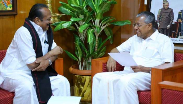கேரள முதல்வர் பினராய் விஜயன் அவர்களுடன் வைகோ சந்திப்பு! கேரள முதல்வர் பினராய் விஜயன் அவர்களுடன் வைகோ சந்திப்பு!