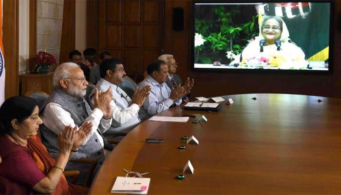 இந்தியா, வங்காளதேச 346 கோடி மதிப்பிலான திட்டத்தை தொடங்கி வைத்த பிரதமர் இந்தியா, வங்காளதேச 346 கோடி மதிப்பிலான திட்டத்தை தொடங்கி வைத்த பிரதமர்