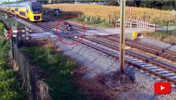 நொடி பொழுதில் உயிர் தப்பிய வாலிபர்; வைரலாகும் வீடியோ! நொடி பொழுதில் உயிர் தப்பிய வாலிபர்; வைரலாகும் வீடியோ!