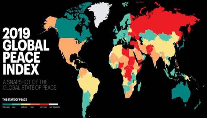 உலகின் அமைதி மிகுந்த நாடுகளின் பட்டியலில் இந்தியா 141-வது இடம்