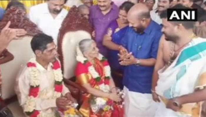 முதியோர் இல்லத்தில் நடைபெற்ற காதல் திருமணம்!!