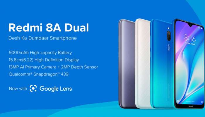 சியோமி நிறுவனம் Redmi 8A Dual போன் வெளியீடு, விலை ரூ. 6,499 இல் தொடங்குகிறது சியோமி நிறுவனம் Redmi 8A Dual போன் வெளியீடு, விலை ரூ. 6,499 இல் தொடங்குகிறது