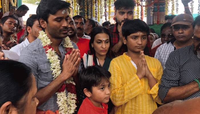தனுஷ் தேனியில் குடும்பத்துடன் குலதெய்வ கோயிலில் சுவாமி தரிசனம்!! தனுஷ் தேனியில் குடும்பத்துடன் குலதெய்வ கோயிலில் சுவாமி தரிசனம்!!