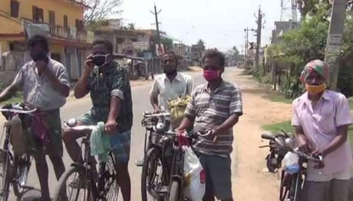 மேற்குவங்கத்திலிருந்து சைக்கில் மூலம் சொந்த ஊருக்கு பயணித்த ஒடிசா தொழிலாளர்கள்...