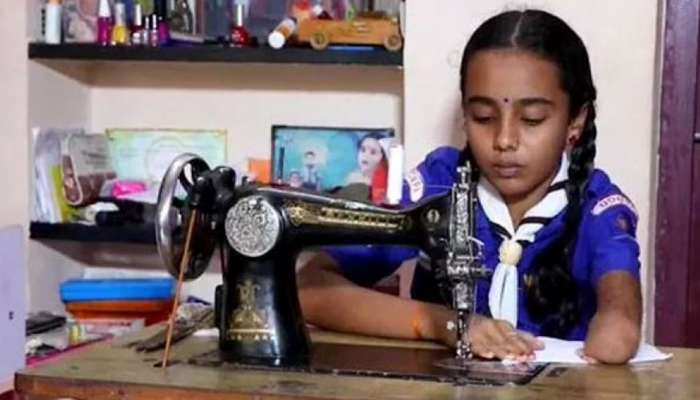 உடன் பயிலும் மாணவர்கள் முகமூடி தைத்து தரும் மாற்றுத்திறனாளி சிறுமி... உடன் பயிலும் மாணவர்கள் முகமூடி தைத்து தரும் மாற்றுத்திறனாளி சிறுமி...