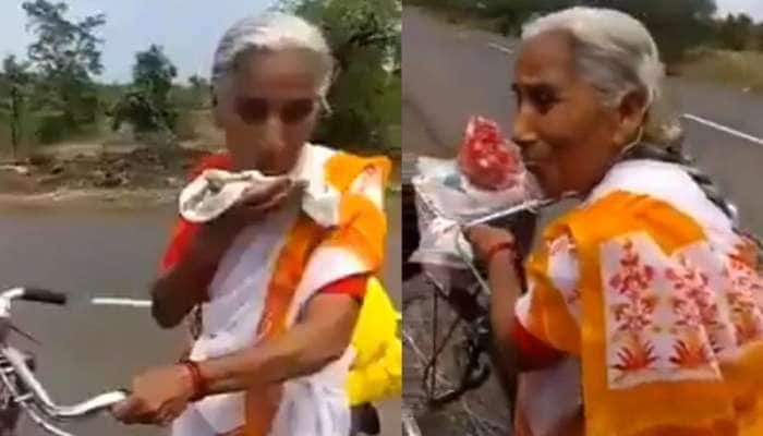 வைஷ்ணோ தேவி தரிசனத்துக்கு 2200km cycle பயணம் செய்யும் 68 வயது மராட்டிய பெண்மணி