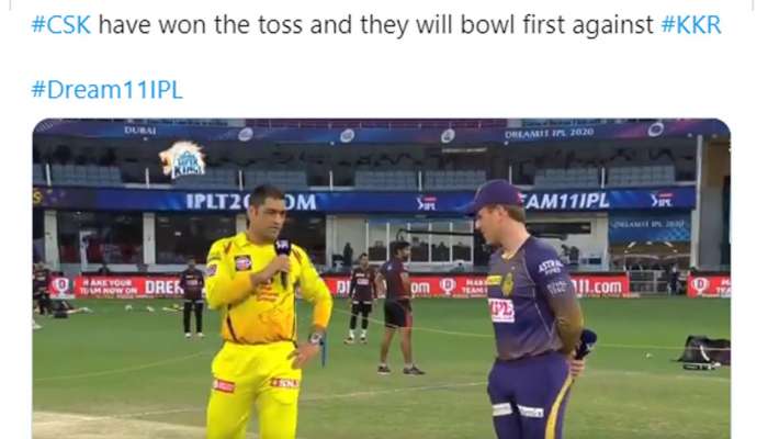 IPL 2020 KKR vs CSK: டாஸ் வென்ற CSK முதலில் பந்து வீச்சு; களம் இறங்கும் கொல்கத்தா