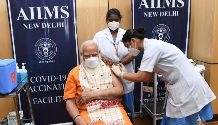 COVID-19 இரண்டாவது டோஸ் தடுப்பூசியை தில்லி AIIMS-ல் போட்டுக்கொண்டார் பிரதமர் மோடி