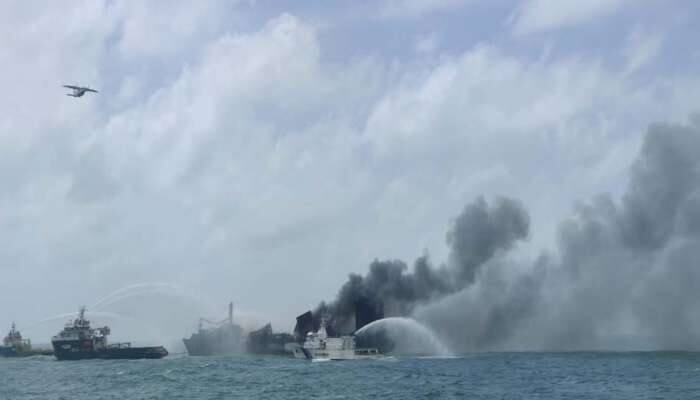 ICG on Colombo Ship fire: தணிந்தது தீ, எண்ணெய் கசிவு இல்லை 