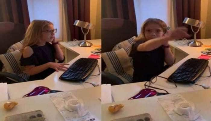 viral video on Work From Home: வைரலாகும் சிறுமியின் வீடியோ