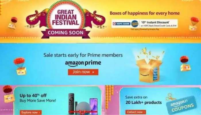 Amazon Great Indian Festival sale அதிரடி தள்ளுபடி, அசத்தும் சலுகைகள்: விவரம் உள்ளே title=