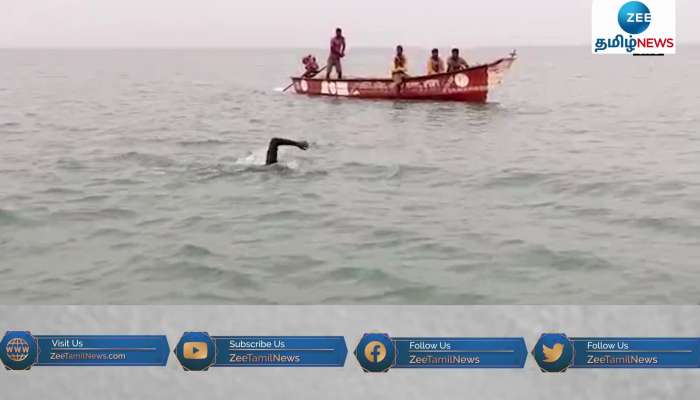 13 மணி நேரம் நீச்சலடித்து தூத்துக்குடி இளைஞர் சாதனை