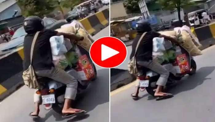 Funny Viral Video: Man Carries Whole Shop on scooty, See what happens next