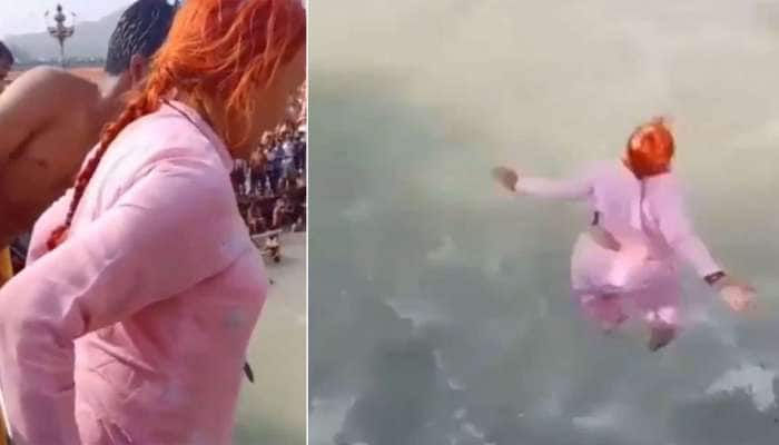 Viral Video: Old Lady jumps in River Ganga, 'Cool' say Netizens