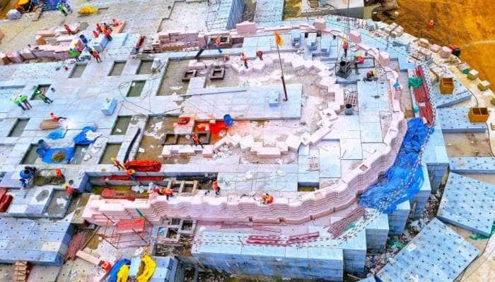 Ram Janmabhoomi: ராம ஜென்ம பூமியில் ராமர் கோவில் கட்டுமானப் பணிகள் மும்முரம் 