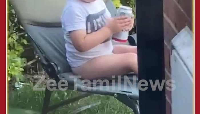 Funny Viral Video: Toddler drinks beer from can, see what happens next 