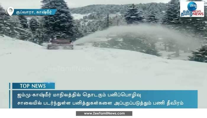 வெள்ளை கம்பளமாய் படர்ந்துள்ள பனித் துகள்கள்