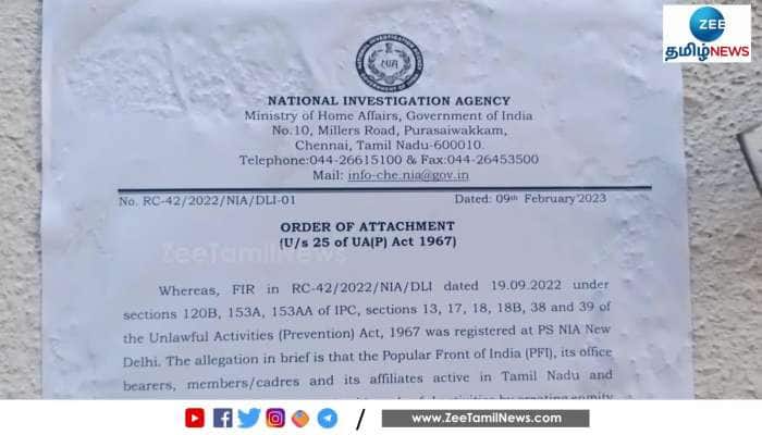 NIA Notice in Dindigul PFI Old Office