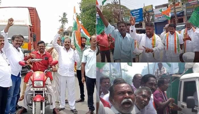 Karnataka Elections: கர்நாடகா தேர்தலில் காங்கிரஸிற்கு ஏறுமுகம்-தமிழக தொண்டர்கள் மகிழ்ச்சி கொண்டாட்டம்!