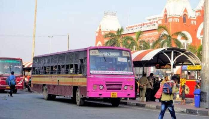  சென்னையில் திடீரென பேருந்துகள் நிறுத்தம்..! போக்குவரத்து ஊழியர்கள் போராட்டம் title=