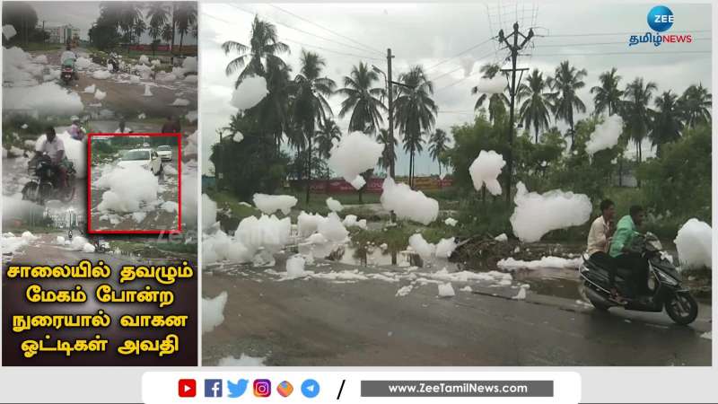 Foam distrupts traffic in Madurai