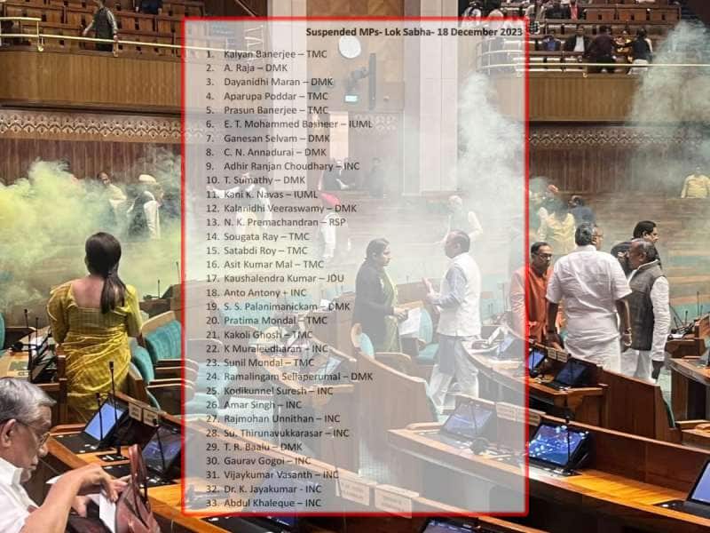 Parliament Session 2023: ஒரே நாளில் 33 எம்.பி.க்கள் சஸ்பெண்ட்.. ஏன்? எதற்கு? காரணம் இதுதான் title=