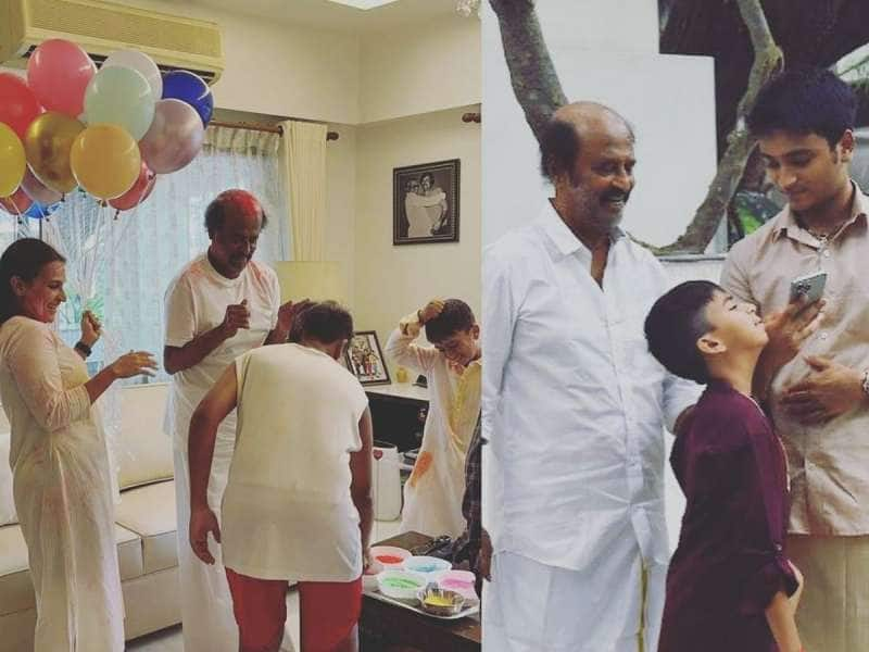 Rajinikanth : பேரன்களுடன் ஹோலி கொண்டாடிய ரஜினிகாந்த்! க்யூட் புகைப்படங்கள்..