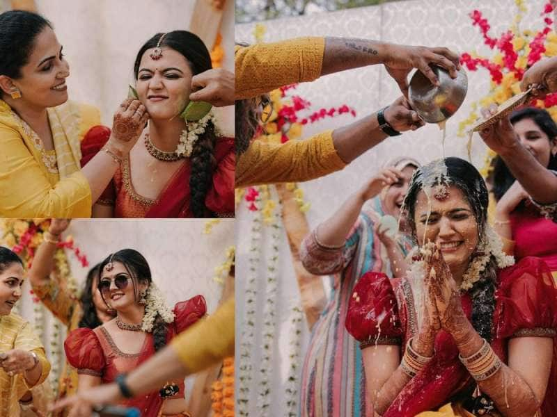 Aparna Das : திருமண கொண்டாட்டத்தில் அபர்ணா தாஸ்! வைரல் புகைப்படங்கள்..