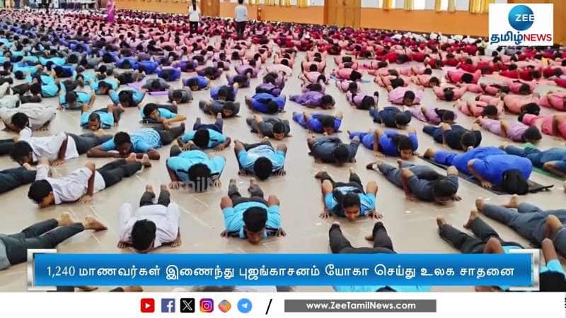 World Record created as 1240 students perform yogasana together at Chennai