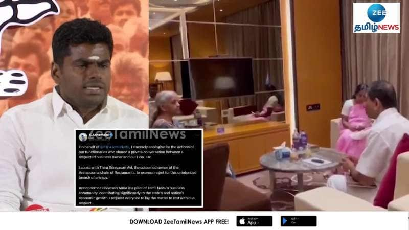 TN BJP Chief Annamalai appologises to Annapoorna Hotel MD